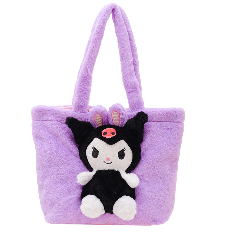 Winter Plush Cartoon Clow Hand Gift Handbags