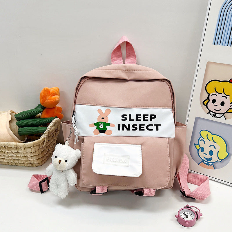 Children's Printed Letter Nylon Primary Portable Burden Children's Backpacks