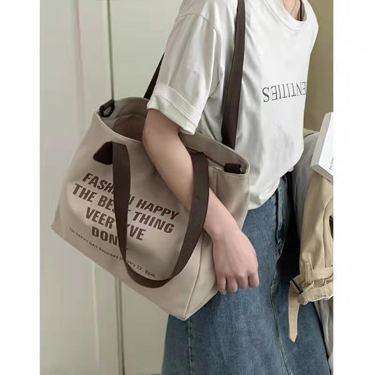 Women's Fashionable Large Capacity Class Simple Letters Crossbody Bags