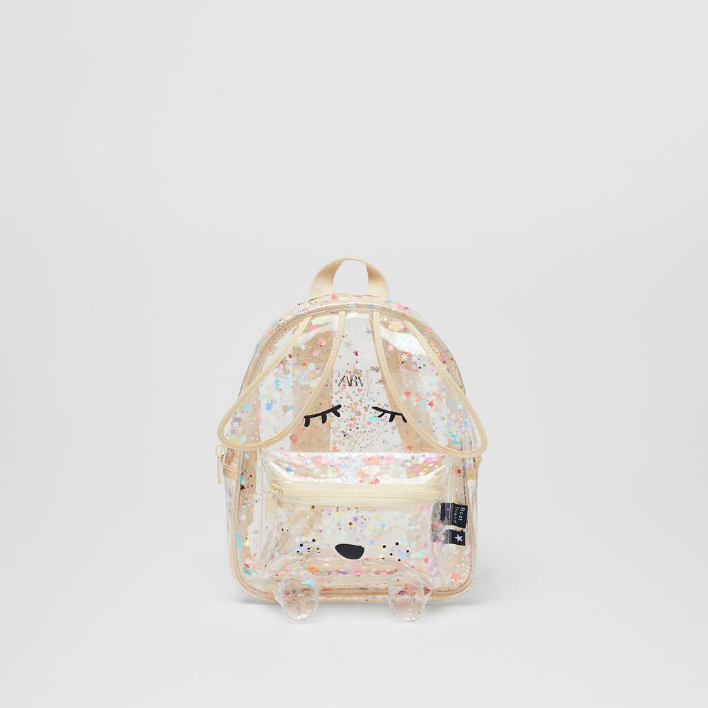 Children's Sequins Shiny Rabbit Shape Transparent Shopping Backpacks