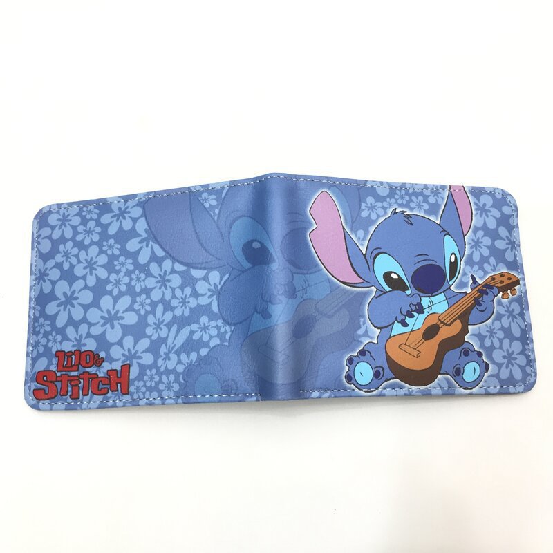 Cute Cartoon Stitch Short Anime Blue Long Coin Purses