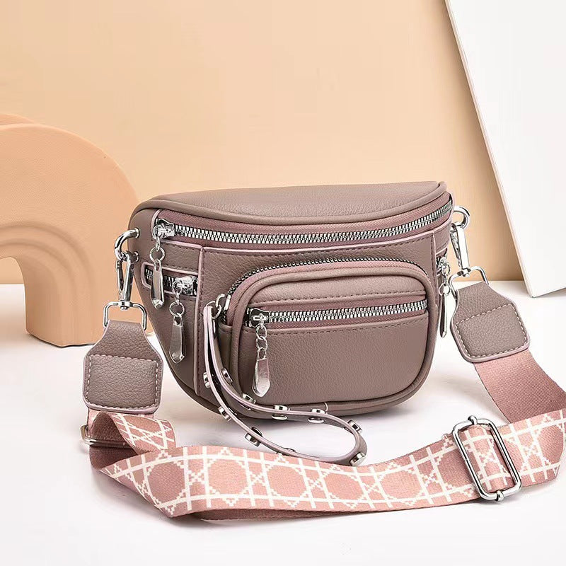 Women's Fashion Soft Quality Wide Strap Korean Waist Packs