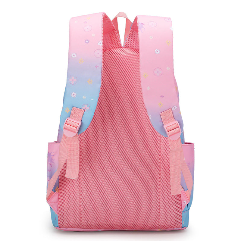 Children's Korean Waterproof Primary Gradient Color Princess Backpacks