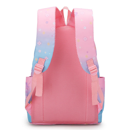 Children's Korean Waterproof Primary Gradient Color Princess Backpacks