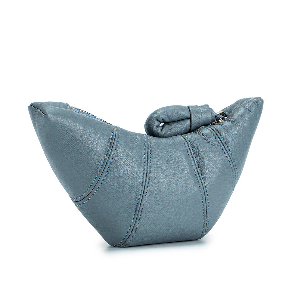 Women's Sheepskin Niche High Sense Croissant Genuine Coin Purses