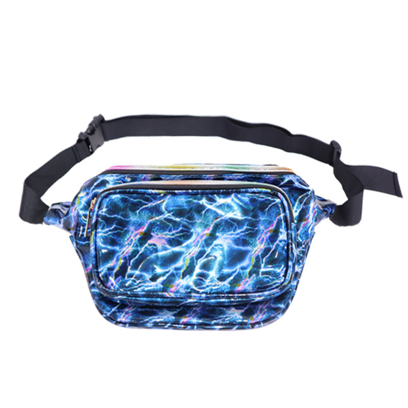 Women's Laser Street Trendy Unique Colorful Slanted Waist Packs