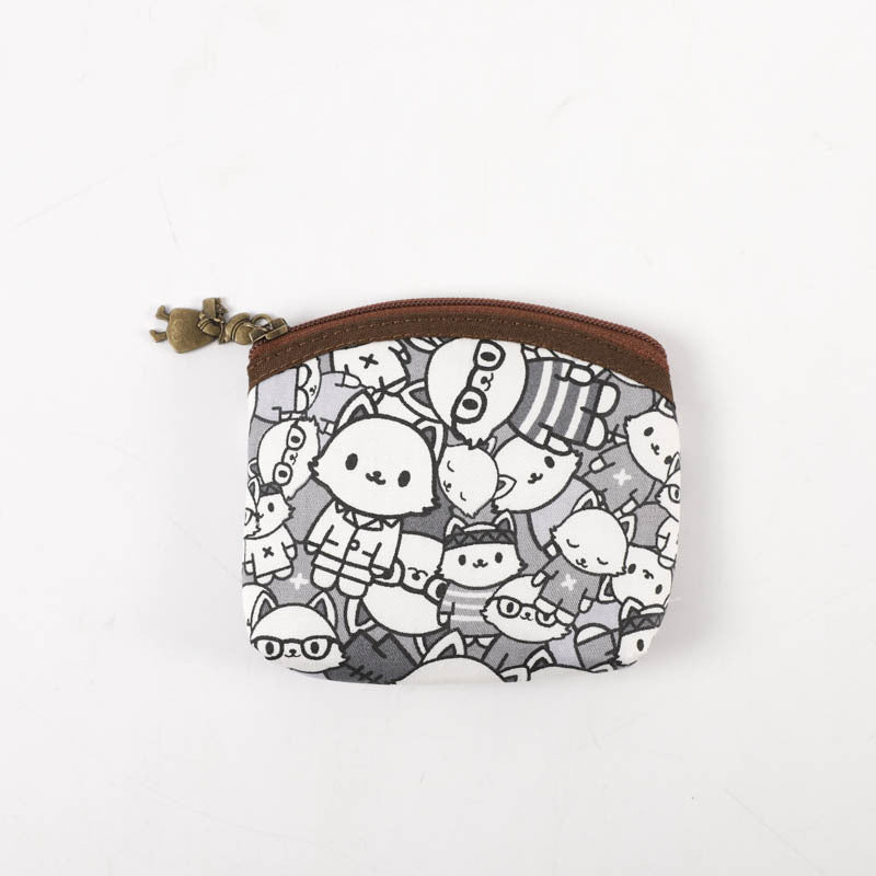 Mini Cute Cotton Print Thick Square Coin Purses