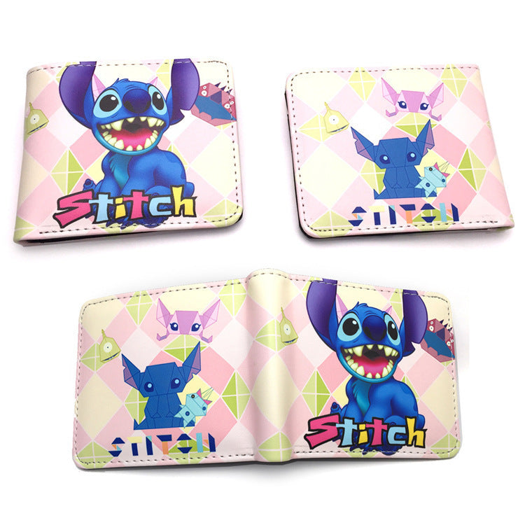 Cute Cartoon Stitch Short Blue Long Ladies Wallets