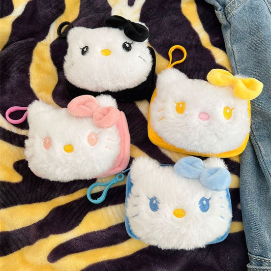 Cat Plush Cute Heart Bank Storage Coin Purses