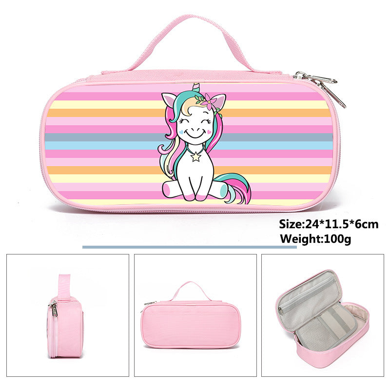 Children's Unicorn Pencil Cartoon Game Stationery Box Elementary School Students' Schoolbags