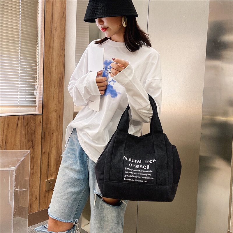 Women's Leisure Fashion Letter Tote Large Capacity Shoulder Bags