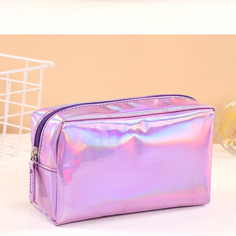 Pure Color Laser Style Portable Wash Cosmetic Bags