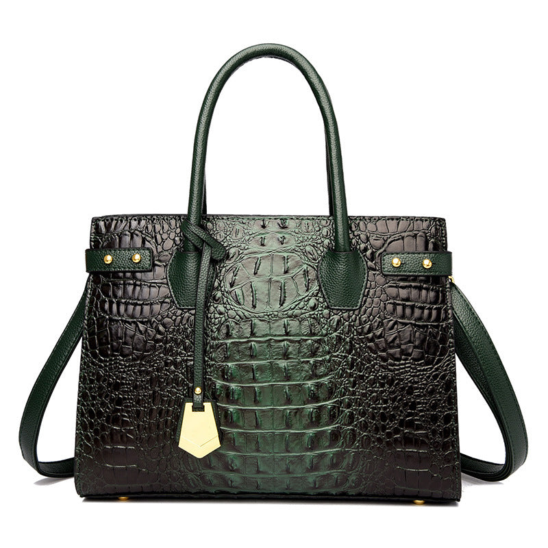 Women's Stylish Good Texture Four Crocodile Pattern Large Shoulder Bags