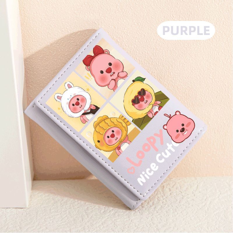 Little Beaver Ruby Cartoon Animation Thin Ladies Wallets