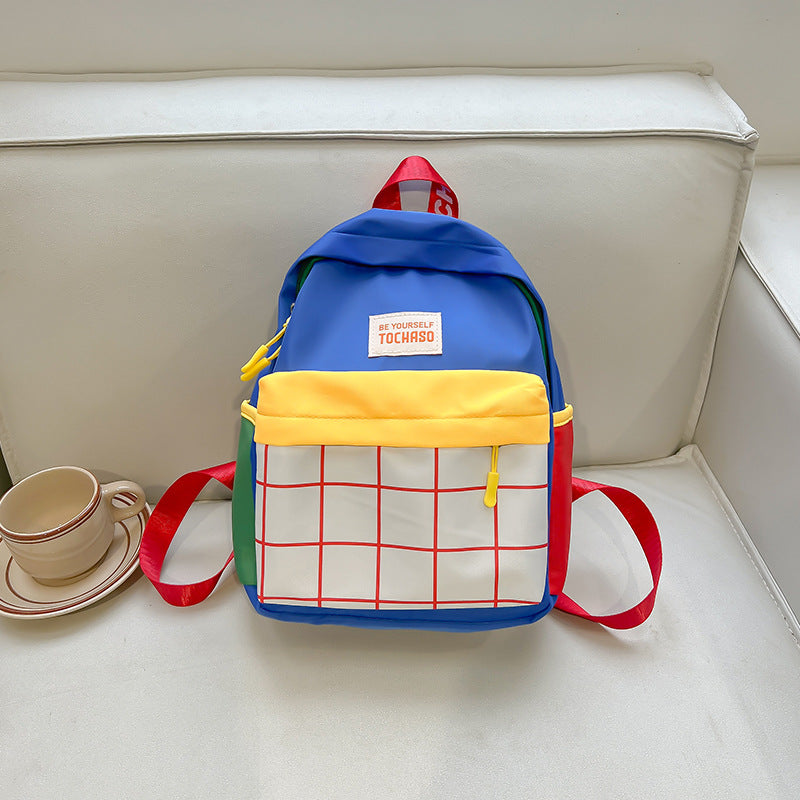 Toile de couleur contrastée pour enfants, sacs à dos pour garçons