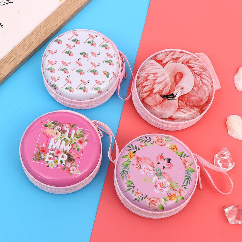 Mini Round Zipper Cartoon Storage Earphone Coin Purses