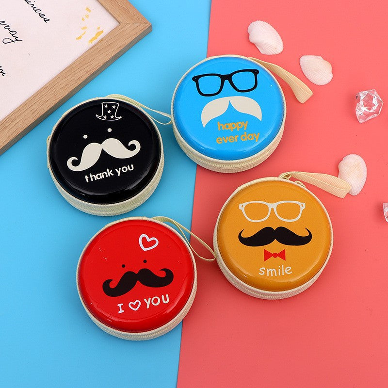 Mini Round Zipper Cartoon Storage Earphone Coin Purses