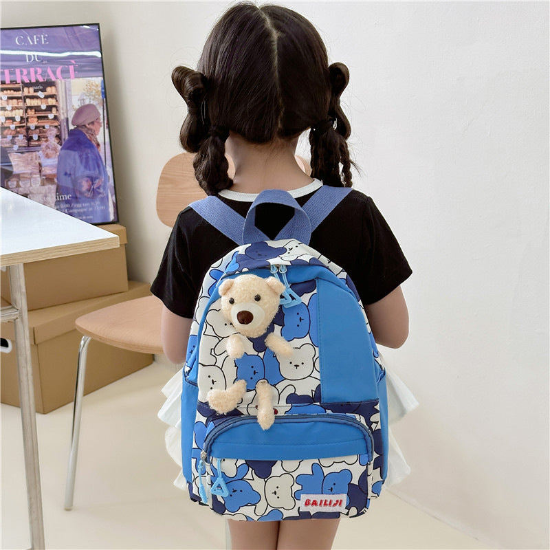 Children's Cartoon Cute Printed Canvas Bear Year-old Backpacks