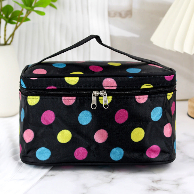 Women's Polka Dot With Mirror Printing Portable Cosmetic Bags