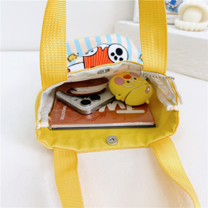 Children's Anime Bucket Portable Canvas Korean Style Children's Shoulder Bags