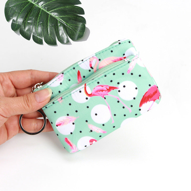 Mini pochette courte en tissu pour femmes, porte-monnaie