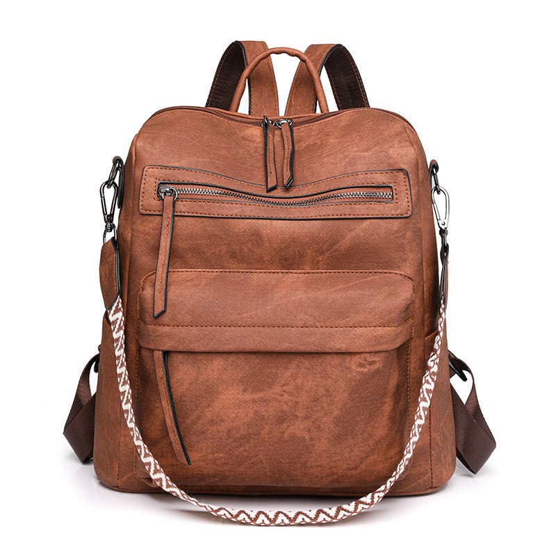 Women's Soft Leather Versatile Large Capacity Backpacks