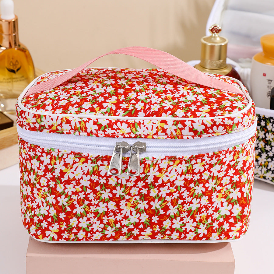 Portable Large Capacity Small Floral Storage Cosmetic Bags