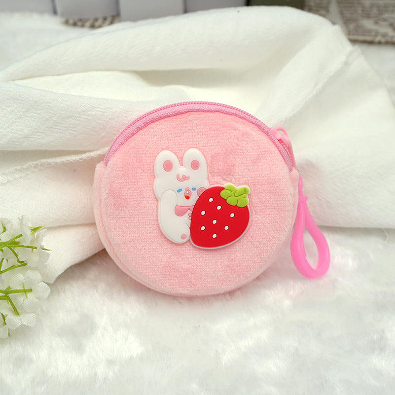 Children's Cute Cartoon Plush Earphone Zipper Portable Coin Purses