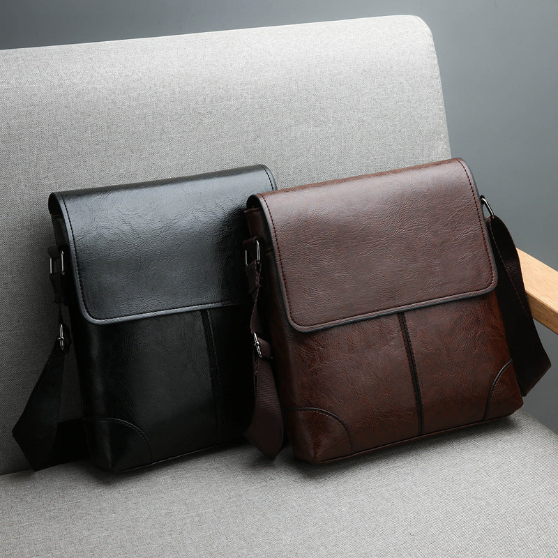 Men's Leather Tactile Feel Trendy Korean Style Men's Shoulder Bags