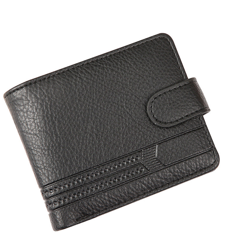 Men's Leather Short Zipper Hasp Billfold Men's Wallets