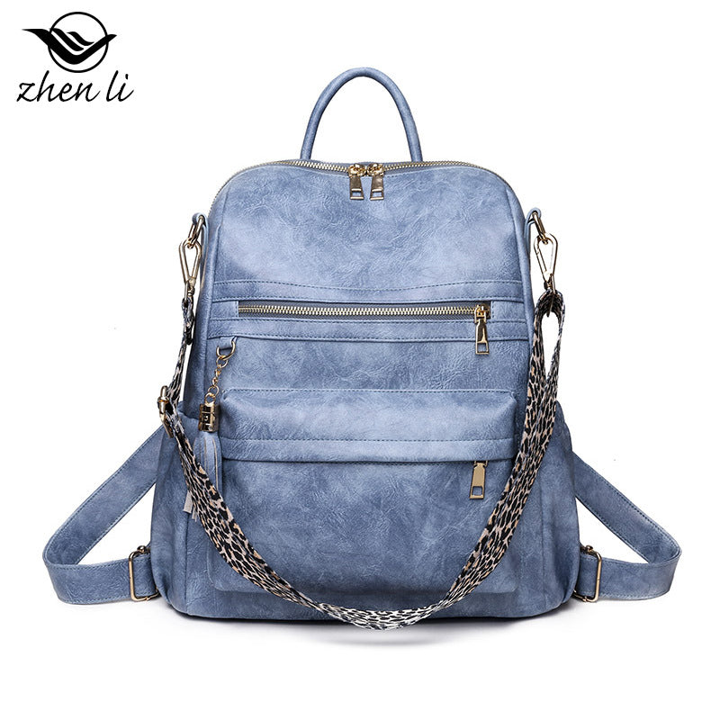 Women's Large Capacity Trendy Retro Soft Leather Backpacks