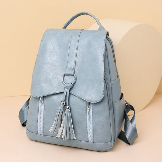 Textured Korean Fashion Female Versatile Large Backpacks