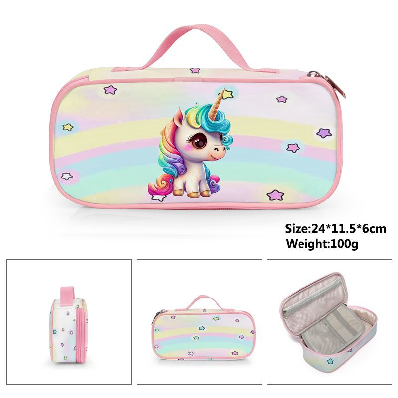 Children's Unicorn Pencil Cartoon Game Stationery Box Elementary School Students' Schoolbags