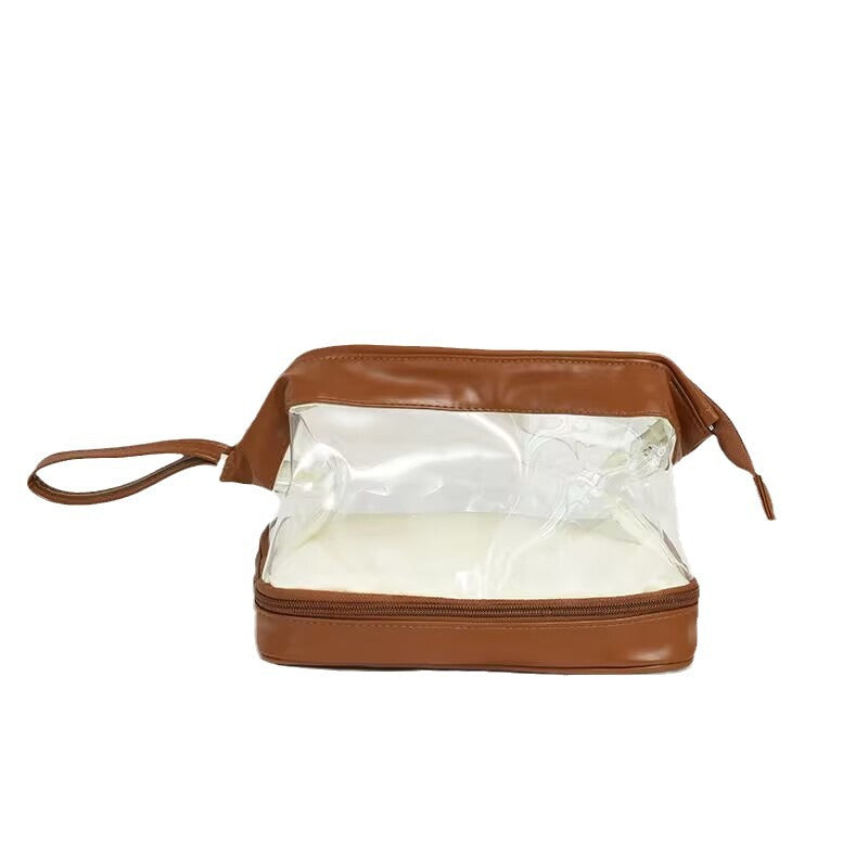 Transparent Portable Large Capacity Good-looking Double Cosmetic Bags