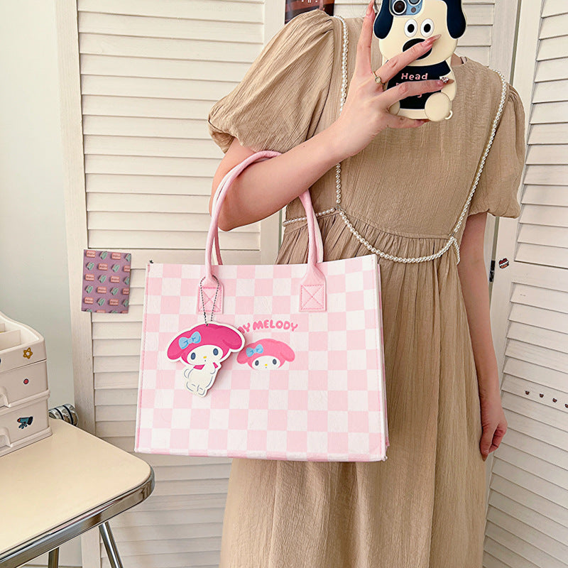 Large Capacity Cartoon Clow Check Tote Cosmetic Bags