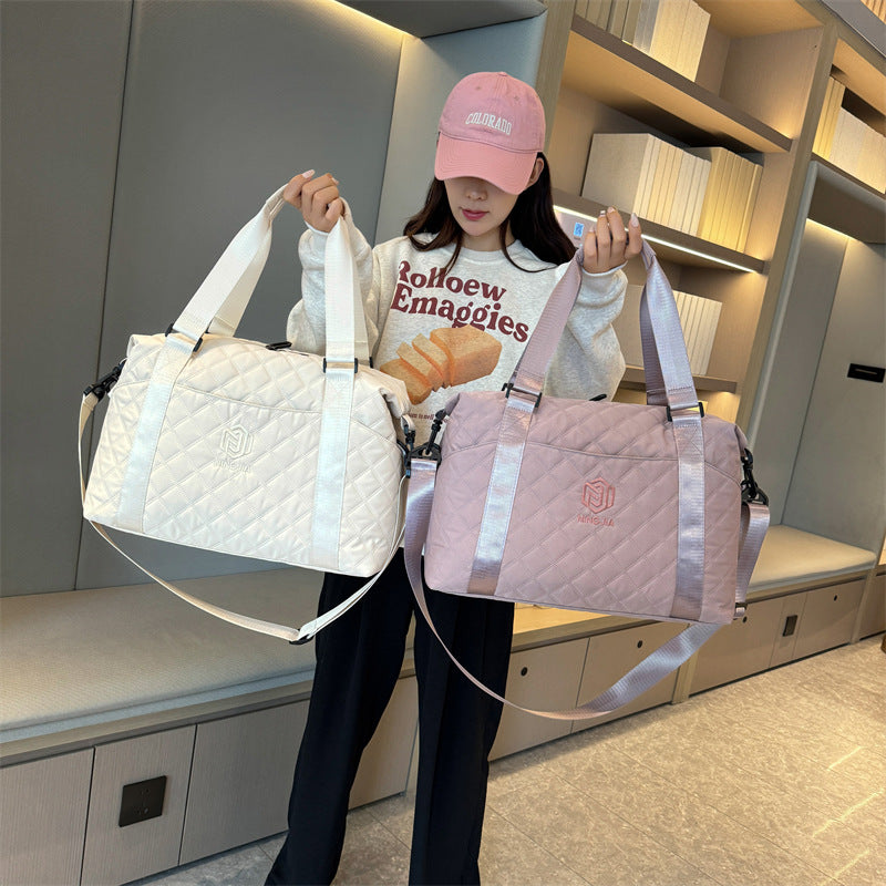 Women's Rhombus Lightweight Korean Style High-grade Large Bags