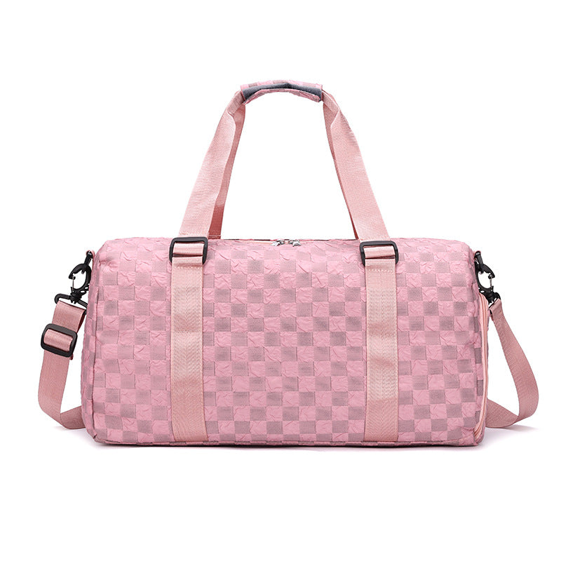 Women's Fashion Bubble Grid Large Capacity Dry Wet Travel Bags