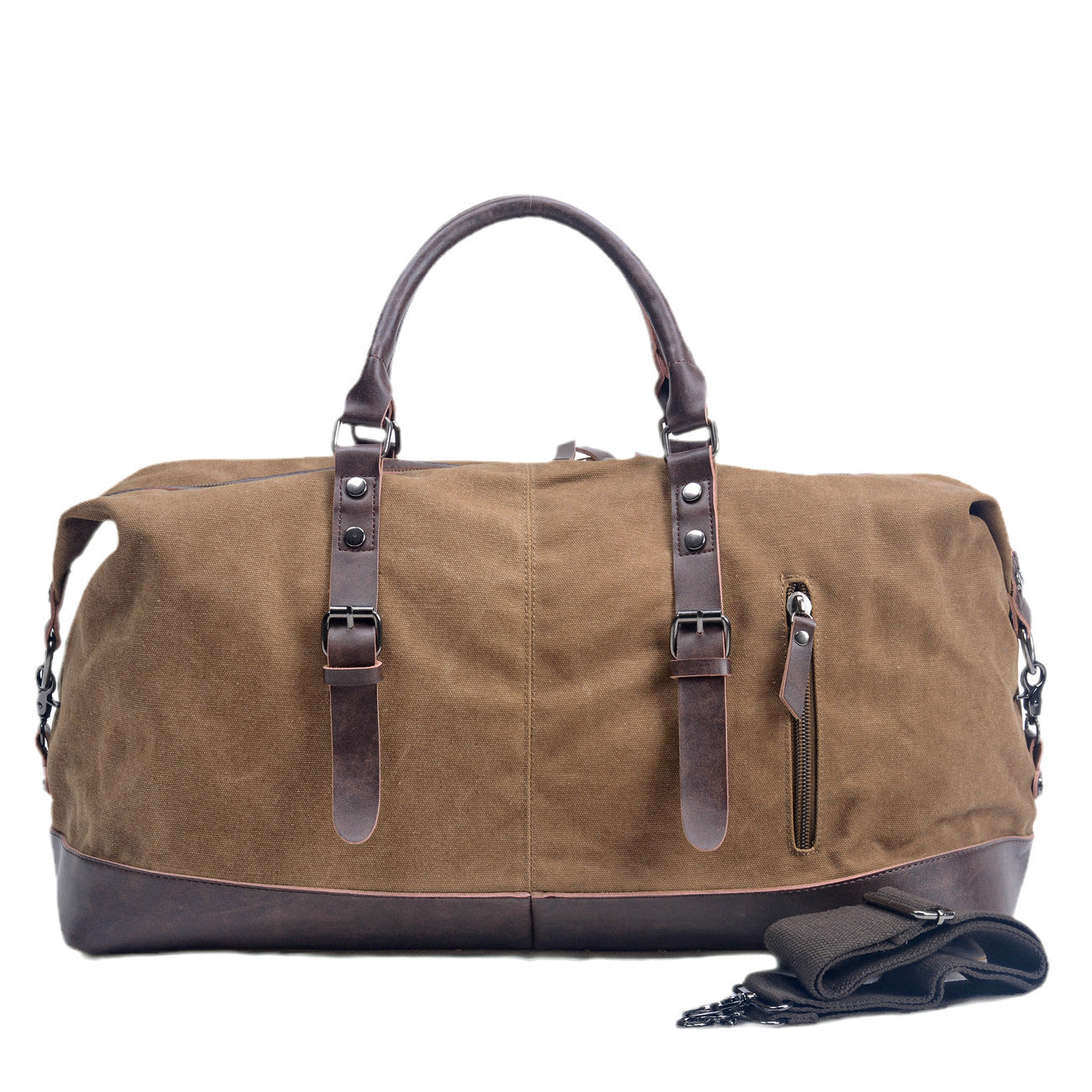 Men's Capacity Portable Canvas With Imitation Leather Bags