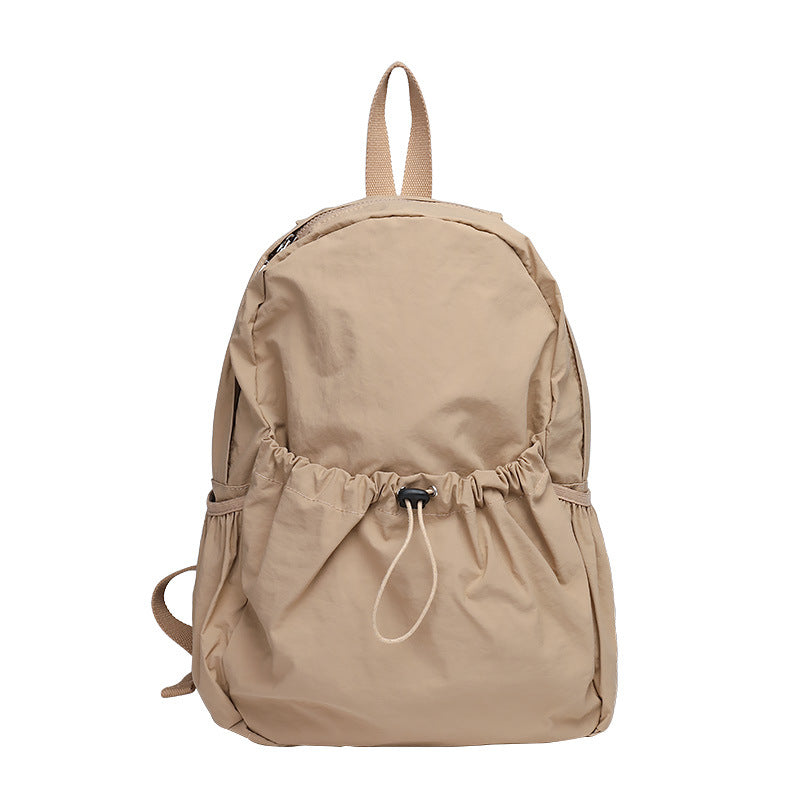 Retro Nylon Drawstring Ruffle Fashion Large Backpacks