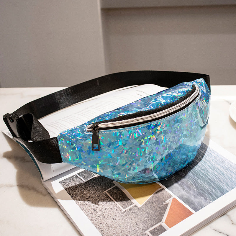 Women's & Men's Simple Personality Sequin Glass Broken Trendy Waist Packs