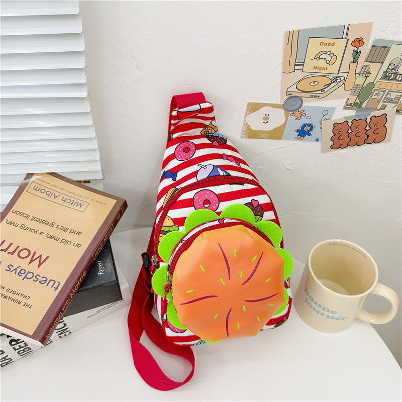 Children's Unique Cartoon Creative Hamburger Boys Children's Waist Packs