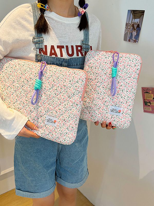 Doublure en pouces pour femmes, fleurs fraîches, jolis sacs pour tablettes