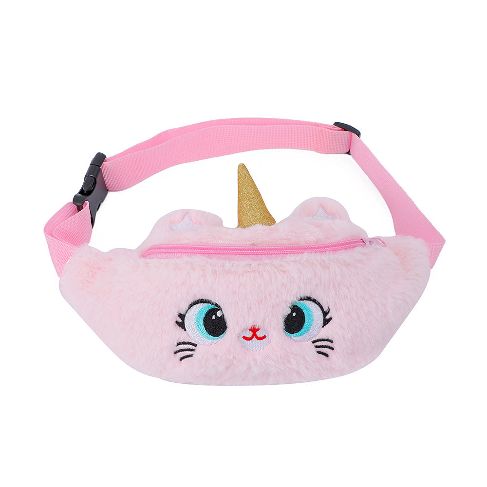 Charming Gift Furry Little Unicorn Cute Children's Waist Packs