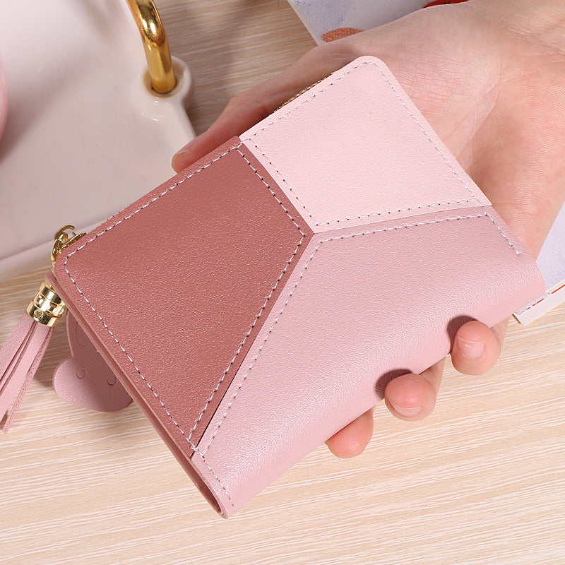 Women's Zipper Small Korean Style Color Contrast Purses