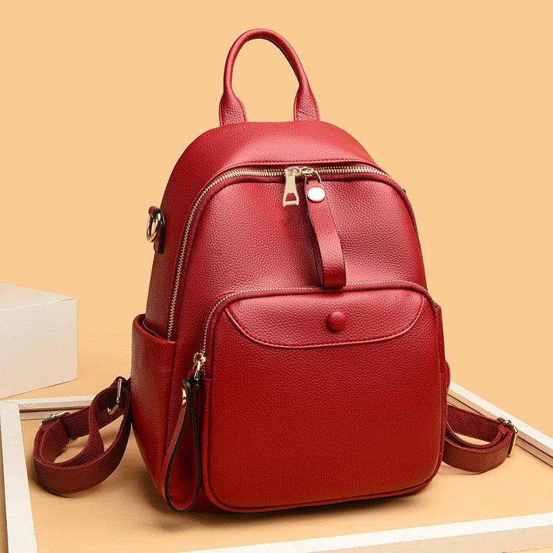 Women's Leather Simple Large Capacity Fashion Backpacks