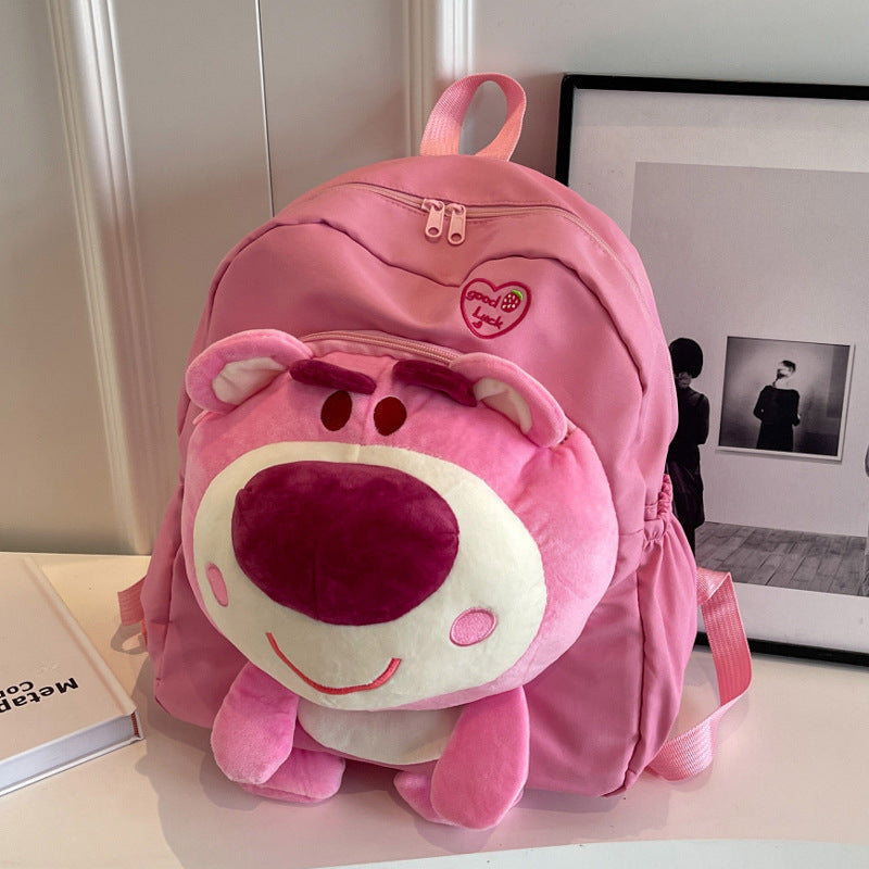 Powder Plush Bear Head Doll Cute Backpacks