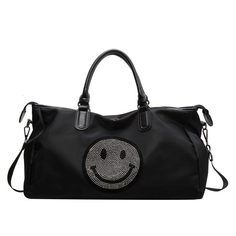 Women's Lightweight Big Tote Business Trip Cartoon Smiley Travel Bags