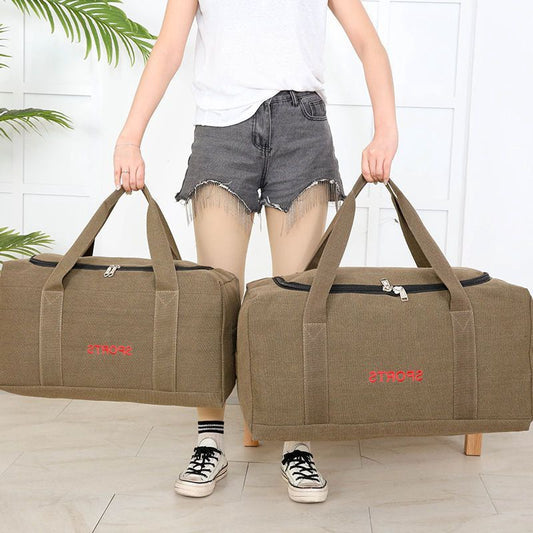 Women's & Men's Capacity Canvas Traveling Versatile Short-distance Work Travel Bags