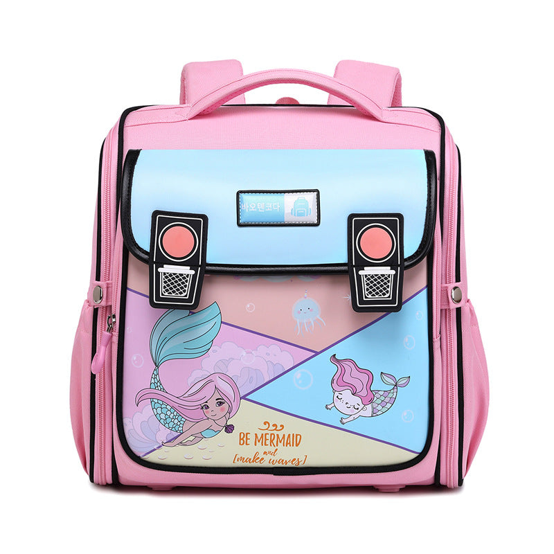 Children's Cartoon Fashion Primary Horizontal One-piece Burden Relief Spine Protection Elementary School Students' Schoolbags