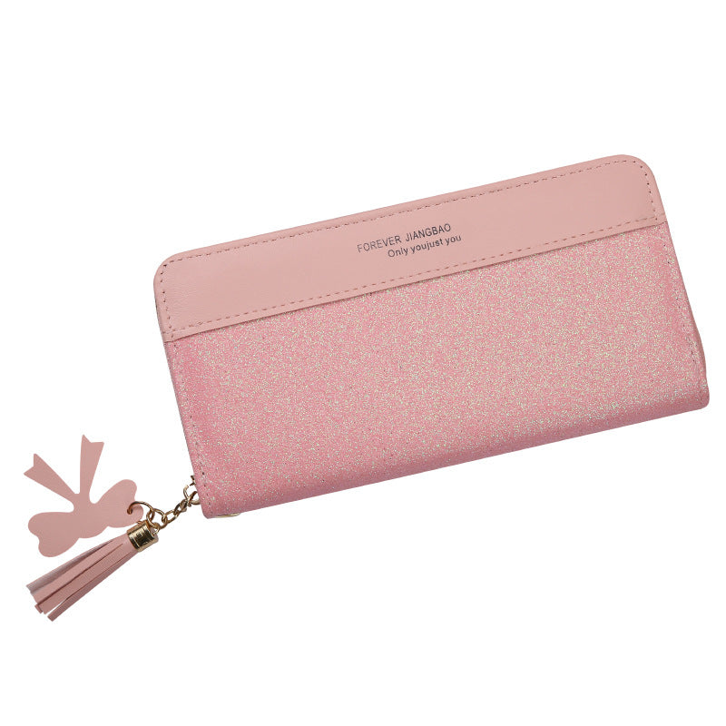 Women's Long Zip Korean Stitching Contrast Color Ladies Wallets